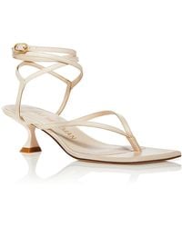 Stuart Weitzman - Cabo Square Sandal Padded Insole Leather Ankle Strap - Lyst