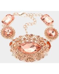 Fashnzfab - Multi Stone Cluster Evening Bracelet Peach - Lyst