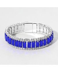 Fashnzfab - Baguette Stone Cluster Magnetic Evening Bracelet - Lyst