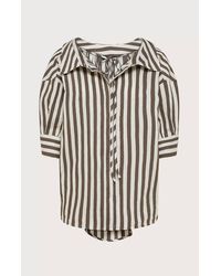 Seventy - Loose Striped Linen Blend Shirt - Lyst
