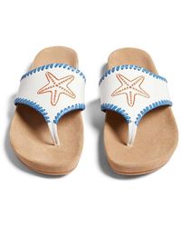 Jack Rogers - Starfish Leather Embroidered Thong Sandals - Lyst
