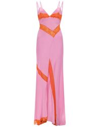 MSGM - Lace V Neck Maxi Dress - Lyst