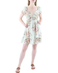 Angie - Floral Print Short Fit & Flare Dress - Lyst