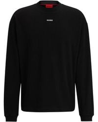 HUGO - Cotton-Jersey Relaxed-Fit T-Shirt With Logo Print - Lyst