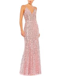 Mac Duggal - Embellished Plunge Neck Sleeveless Trumpet Gown - Lyst