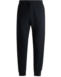 BOSS - Stretch-Cotton Tracksuit Bottoms With Logo Print - Lyst