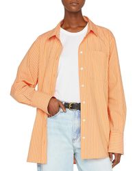 FRAME - Pinstripe Collared Button-down Top - Lyst