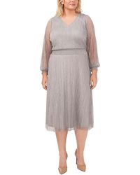 Msk - Plus Metallic Midi Cocktail And Party Dress - Lyst
