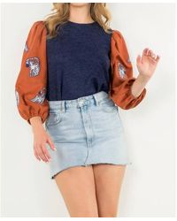 Thml - Mixed Media Knit Top - Lyst