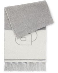BOSS - Wool-Blend Scarf With Double B Monogram Jacquard - Lyst