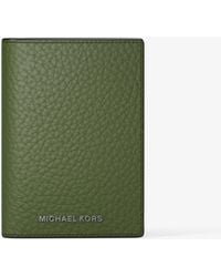 Michael Kors - Michael Kors Hudson Pebbled Leather Folio Card Case - Lyst