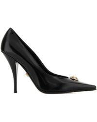 Versace - Pointed Toe Leather Pump - Lyst