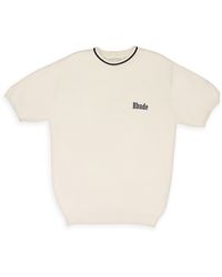 Rhude - Ivory Logo Knit T-Shirt - Lyst