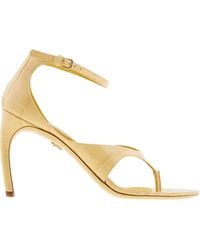 Ferragamo - Zoele 85 Croc-Embossed Leather Sandals - Lyst