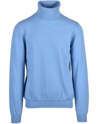 Alpha Studio - Light Cashmere Turtleneck Sweater With Ribbed Details - Lyst