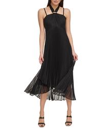 DKNY - Halter Mid-calf Midi Dress - Lyst