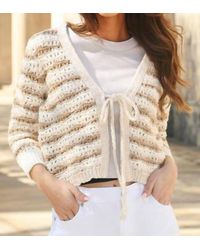 Autumn Cashmere - Tie Front Fancy Stitch Open Cardigan - Lyst