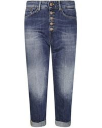 Dondup - High-Waisted Relaxed Fit Jeans With Subtle Logo Detail - Lyst