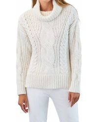 Fdj - Cowl Neck Cable Sweater - Lyst