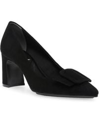 Anne Klein - Akbentley Buckle Suede Block Heels - Lyst