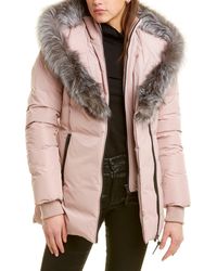 Mackage Adali Leather-trim Down Coat - Pink