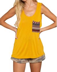 Pol - Peggy Aztec Print Pocket Tank Top - Lyst