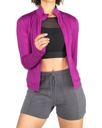 Body Wrappers - Recycled Poly Contour Seam Zip Up Jacket - Lyst