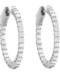 Diana M. Jewels - 14kt White Gold Diamond In-out Round Hoop Earrings With 1.00 Cts Tw - Lyst