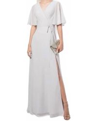 Marchesa - Bridesmaid's Rome Draped-Sleeve Rear-Cutout Wrap Gown - Lyst