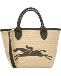 Longchamp - Le Panier Pliage Small Canvas Basket Bag - Lyst