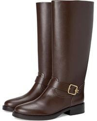 COACH - Madeline Boots 7.5 Maple Leather Block Heel Riding Boots Khd1791 - Lyst