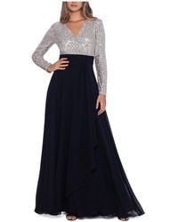 Xscape - Sequined V-neck Evening Dress - Lyst