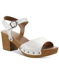 Style & Co. - Anddreas Faux Leather Clog Heel Sandals - Lyst