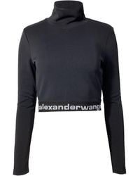 Alexander Wang - T Long Sleeve Logo Crop Top - Lyst