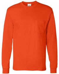 Hanes - Authentic Long Sleeve Pocket T-shirt - Lyst