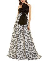 Carolina Herrera Bow Silk-trim Gown - Black