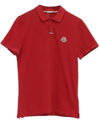 Moncler - Logo Patch Cotton Piquet Polo Shirt - Lyst