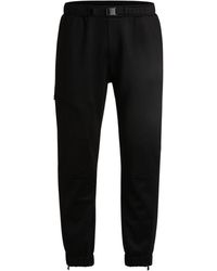 BOSS - Bonded-Fleece Tracksuit Bottoms With Logo Detail - Lyst