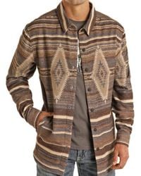 Rock & Roll Denim - Aztec Jacquard Snap Shirt Jacket - Lyst