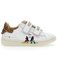 MOA - Mickey + Minnie Leopard Tab Velcro Sneakers - Lyst