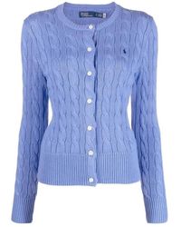 Polo Ralph Lauren - Cable Knit Sweater With Button-Down Front - Lyst