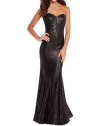 Alyce Paris - Sequin Strapless Mermaid Gown - Lyst