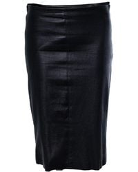 The Row - Leather Midi Skirt With Zipper - Lyst