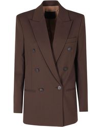 Dondup - Chocolate Double-Breasted Peak Lapel Wool Blazer - Lyst