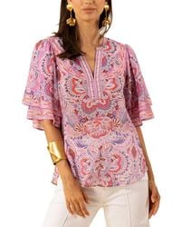 Hale Bob - Braelyn Short Sleeve Silk-Blend Top - Lyst