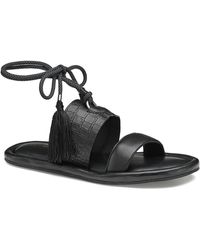 Johnston & Murphy - Zoey Faux Leather Ankle Wrap Slide Sandals - Lyst