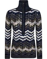 Missoni - High-Neck Long-Sleeve Sweater - Lyst