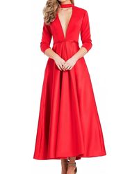 Rachel Allan - Deep V-Neck Choker Knee Length Formal Dress - Lyst