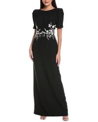 Rene Ruiz - Puff Sleeve Crepe Column Gown - Lyst