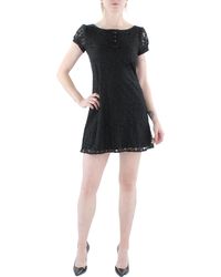 Bcx - Juniors Lace Puff Sleeves Cocktail And Party Dress - Lyst